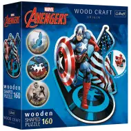Wood Craft: Marvel - Capitan America 160 pezzi puzzle in legno premium - Trefl