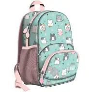 Zaino scolastico St.Right Charming Cats con gatti, modello BP70, 32x22x11,5 cm