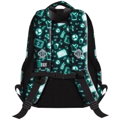 Zaino scolastico St.Right Neon Football BP26 39x27x17 cm immagine 2