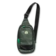 Zaino scolastico a spalla con stemma Fradi e fascia trasversale.