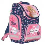 Zaino scolastico anatomico rosa con gattino "My Little Friend", 35x27x16cm
