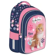 Zaino scolastico arrotondato con gattino My Little Friend Ginger Kitty, 40x28x18cm