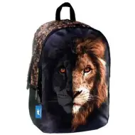 Zaino scolastico arrotondato con leone di Animal Planet, 32x15x45cm