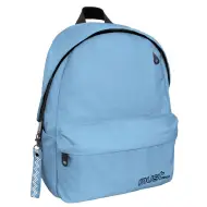 Zaino scolastico azzurro arrotondato a quattro scomparti, 32x17x42 cm