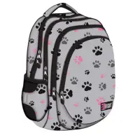 Zaino scolastico grigio a quattro scomparti St.Right Paws, 40x28x18cm