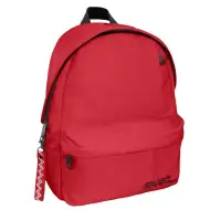Zaino scolastico rosso arrotondato a quattro scomparti, 32x17x42 cm