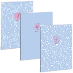 Ars Una: Soft Touch Azzurro Cielo Primavera quaderno a righe extra con clip A/4 immagine 1