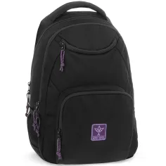 Ars Una: Zaino Cordura Nero-Viola da Ragazza AU-6 34x45x26cm