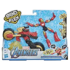 Figura di Iron Man Bend and Flex Rider con moto - Hasbro