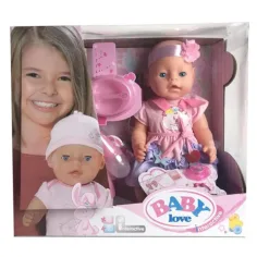 Bambola piangente con ciuccio e accessori