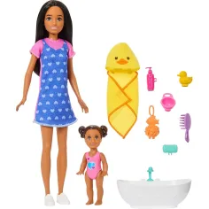 Barbie bambola con vestito a cuore set gioco babysitter - Mattel immagine 2