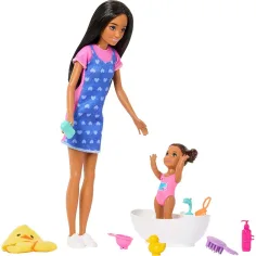 Barbie bambola con vestito a cuore set gioco babysitter - Mattel immagine 4