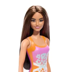 Barbie Beach bambola colorata, con costume da bagno a fiori - Mattel immagine 2