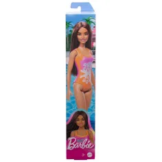 Barbie Beach bambola colorata, con costume da bagno a fiori - Mattel