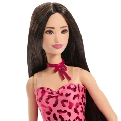 Barbie: Fashionista Amiche bambola di moda stilosa con capelli castani in abito leopardato – Mattel immagine 3