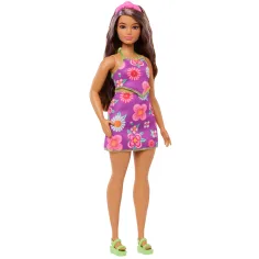 Barbie: Fashionista Amiche con abito floreale e capelli viola – Mattel immagine 2