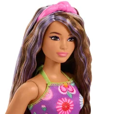 Barbie: Fashionista Amiche con abito floreale e capelli viola – Mattel immagine 3