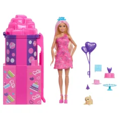 Barbie festa rivelazione set sorpresa con scivolo - Mattel immagine 2
