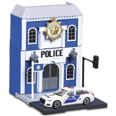 Bburago city - Audi A6 auto della polizia e stazione di polizia 1 /43 immagine 3