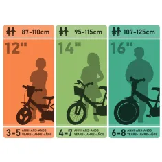 Bicicletta per bambini Bluey 12” con portabottiglie e ruote laterali in bianco-blu-verde – Dino Bikes immagine 6