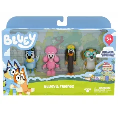 Bluey: Bluey e i suoi amici set di figure giocattolo da 4 pezzi