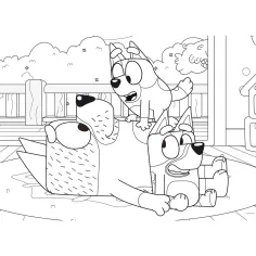 Bluey e i suoi amici: puzzle e album da colorare 2 in 1, 24 pezzi, 50 x 35 cm - Lisciani immagine 2