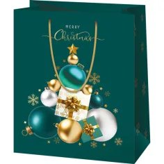 Buon Natale borsa regalo esclusiva grande verde 26x13x33cm