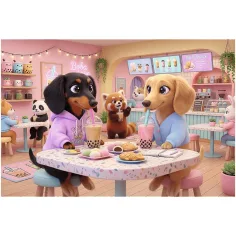 Cani Dachshund in un Caffè Puzzle da 300 Pezzi - Trefl immagine 2