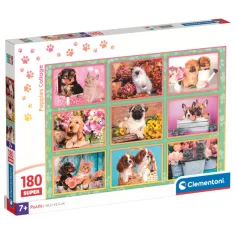 Super puzzle di cuccioli di cane e gatto 180 pezzi - Clementoni