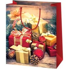 Cardex: Sacchetto regalo di dimensioni normali con motivo natalizio 11x6x15cm