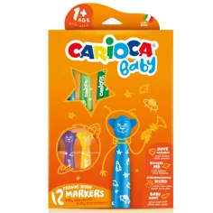 Carioca: Set di 12 pennarelli per bambini a forma di orsetto colorati lavabili
