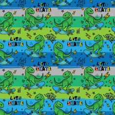 Carta da regalo con motivo T-Rex da skateboard 100x70cm
