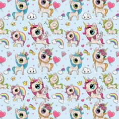Carta da regalo con stampa di unicorno carino 100x70cm