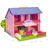 Casa delle bambole a 2 piani con mobili - Wader