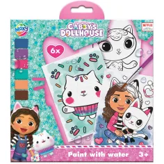 Casa delle bambole Gabi – Dipingi con acqua! Set creativo di pittura a 6 pagine con pennello