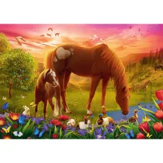 Cavalli nel prato puzzle 500 pezzi - Trefl immagine 2