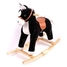Cavallo a dondolo con criniera lunga immagine 1