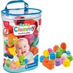 Clemmy: Blocchi da costruzione morbidi e colorati per bambini set da 40 pezzi - Clementoni