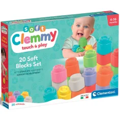 Clemmy: Touch & Play morbido set di mattoncini colorati da 20 pezzi - Clementoni