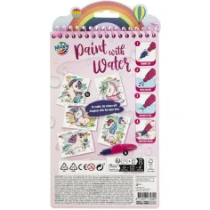Colora con acqua quaderno da colorare 5 fogli 23x14cm - Unicorno immagine 2