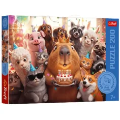Compleanno della Capybara puzzle da 200 pezzi - Trefl immagine 1