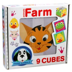 Cubo fiabesco con animali domestici 9 pezzi