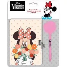 Disney: Diario segreto di Minnie Mouse con lucchetto e penna pom-pom 12x18cm 60 pagine
