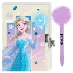 Disney: Frozen 2 diario segreto con lucchetto e penna pom-pom 12x18cm 60 pagine immagine 2