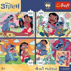 Disney Lilo & Stitch - 4 x 88 pezzi Premium Plus Kids puzzle - Trefl immagine 2