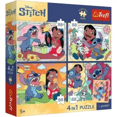 Disney Lilo & Stitch - 4 x 88 pezzi Premium Plus Kids puzzle - Trefl