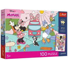 Disney Minnie Mouse Avventura Rosa Puzzle 100 pezzi con poster - Trefl