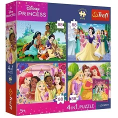 Disney Principesse - puzzle 4 in 1 da 4 x 88 pezzi - Trefl