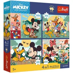 Disney Topolino e i suoi amici – puzzle Premium Plus Kids da 4 x 88 pezzi – Trefl immagine 1