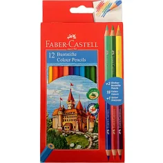 Faber-Castell: Matita colorata 12 pezzi + 3 pezzi Bicolor